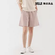 【MUJI 無印良品】女裏毛五分褲 M 淺粉