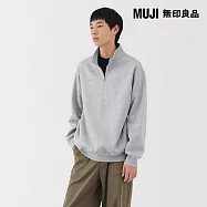 【MUJI 無印良品】男半拉鍊裏毛衫 S 灰色