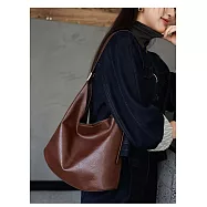 O-ni O-ni全新品精選優質加厚頭層植鞣牛皮大容量鬆弛感百搭大包包時尚托特包流行款(品質保證)(bag-6138) 巧克力色