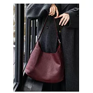 O-ni O-ni全新品精選優質加厚頭層植鞣牛皮大容量鬆弛感百搭大包包時尚托特包流行款(品質保證)(bag-6138) 安哥拉紅色