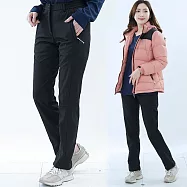 【遊遍天下】女款防水顯瘦防風保暖軟殼刷毛褲長褲雪褲(GP2016) S 黑色