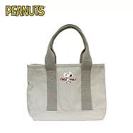 【日本正版授權】史努比 帆布 多功能手提袋 Snoopy/PEANUTS - 米色款