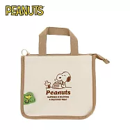 【日本正版授權】史努比 輕便 保冷袋 Snoopy/PEANUTS - 米色款