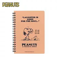 【日本正版授權】史努比 B6 點點筆記本 日本製 Snoopy/PEANUTS - 橘色款