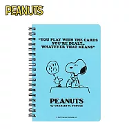 【日本正版授權】史努比 B6 點點筆記本 日本製 Snoopy/PEANUTS - 藍色款