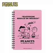 【日本正版授權】史努比 B6 點點筆記本 日本製 Snoopy/PEANUTS - 粉色款