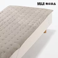 【MUJI 無印良品】再生聚酯暖纖毛厚手毛毯墊/S/淺米成品尺寸:W100&times;L200 cm 壓紋縫製加工
