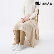 【MUJI 無印良品】棉絨毛針織膝上毯/米色成品尺寸:W80&times;L130 cm