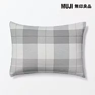 【MUJI 無印良品】棉法蘭絨枕套/43/ 灰格紋