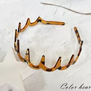 【卡樂熊】基本亮面高顱頂齒梳造型髮箍- 亮面琥珀色