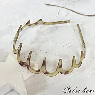 【卡樂熊】基本亮面高顱頂齒梳造型髮箍- 亮面赤褐色