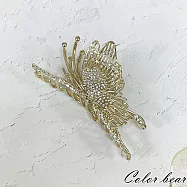 【卡樂熊】輕奢水鑽優雅造型鯊魚夾/抓夾/髮夾- 蝶夢花影