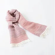 【日本ORIM今治毛巾】美濃和紙 透氣流蘇圍巾 ‧ 茜紅