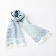 【日本ORIM今治毛巾】美濃和紙 透氣流蘇圍巾 ‧ 露藍