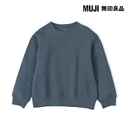 【MUJI 無印良品】兒童裏毛圓領衫 110 煙燻藍