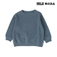 【MUJI 無印良品】幼兒容易穿脫裏毛圓領衫 80 煙燻藍