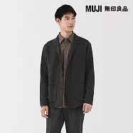 【MUJI 無印良品】男可水洗米蘭諾螺紋外套 S 深灰