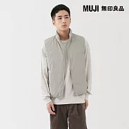 【MUJI 無印良品】男輕量羽絨可攜式立領背心 S 灰銀