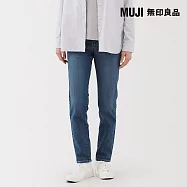 【MUJI 無印良品】女彈性丹寧合身直筒褲 25 藍色