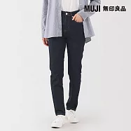 【MUJI 無印良品】女彈性丹寧合身直筒褲 26 暗藍