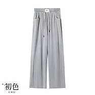 【初色】休閒寬鬆純色百搭顯瘦天絲長褲闊腿褲牛仔褲-8款任選-11184(M-3XL可選) 3XL H.灰色