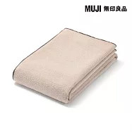 【MUJI 無印良品】彩色布邊小浴巾/ 米色