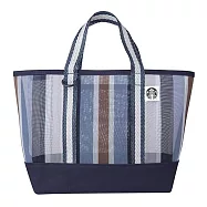 [星巴克]星質感直紋拼接網布提袋