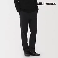 【MUJI 無印良品】男起毛彈性無打褶褲 S 黑色