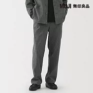 【MUJI 無印良品】男縱橫彈性起毛人字紋褲 S 墨灰