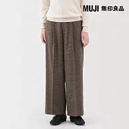 【MUJI 無印良品】女起毛直筒褲 S 棕紋樣
