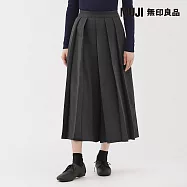 【MUJI 無印良品】女起毛日式和服寬襬褲 S 深灰