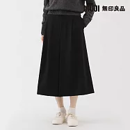 【MUJI 無印良品】女縱橫彈性起毛八分褲 M 黑色