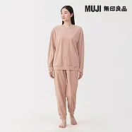 【MUJI 無印良品】女棉絲絨長袖家居睡衣 L 粉紅