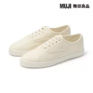【MUJI 無印良品】撥水加工柔軟鞋墊帆布休閒鞋 22cm 柔白