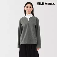 【MUJI 無印良品】女縱橫彈性起毛長袖套衫 S 灰色