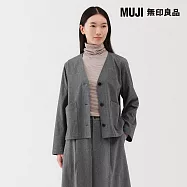 【MUJI 無印良品】女縱橫彈性起毛開襟衫 S 灰色