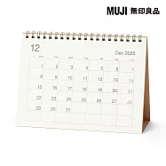 【MUJI 無印良品】蔗渣紙月曆.中/2025年12月~2026年12月/桌上型約145x200mm