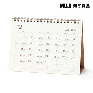 【MUJI 無印良品】蔗渣紙週日開始的六輝月曆.中/2025年12月~2026年12月/桌上型約145x200mm