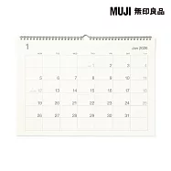 【MUJI 無印良品】【網購限定】蔗渣紙壁掛月曆/2026年1月~12月/A3橫型
