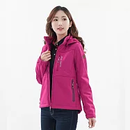 【遊遍天下】女款GlobeTex防水防風保暖刷毛軟殼外套(GJ23046) 3XL 山茶紅