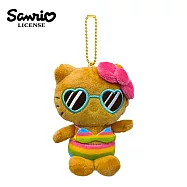 【日本正版授權】凱蒂貓 曬黑系列 玩偶吊飾 - C款