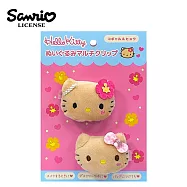 【日本正版授權】凱蒂貓 絨毛造型髮夾 2入組 髮夾/瀏海髮夾 Hello Kitty - B款