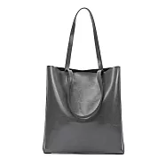 O-ni O-ni全新品精選優質頭層牛皮油蠟牛皮豎款大容量百搭大包包休閒經久耐用托特包(品質保證)(bag-6145) 深灰色