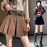 【MsMore】 甜酷辣妹學院百褶裙小個子百搭A字休閒短裙# 125612 2XL 黃色