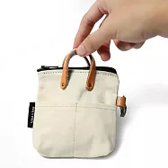 點子包【icleaxbag】迷你復刻小零錢包 耳機包 迷你便當袋零錢包 迷你帆布袋零錢包 台灣製造- 帆布袋款式 米白色