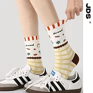 【JDS設計襪】精梳棉塗鴉設計襪 火山夢屋/Bread