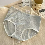 【唯蜜色】印花無縫無痕舒適透氣包邊彈力高腰女用內褲 藍色