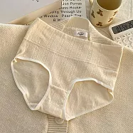 【唯蜜色】印花無縫無痕舒適透氣包邊彈力高腰女用內褲 杏色