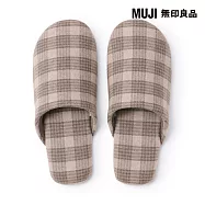 【MUJI 無印良品】法蘭絨拖鞋/M/粽色22.5-25 cm用
