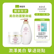 獨家限定【KOSE 極上活妍】美白防護雙效組(緊緻淨斑美容液230ml+特濃彈力日用精華100g)